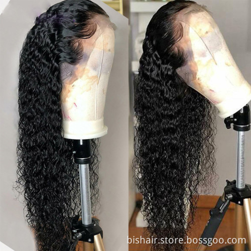 Deep Wave Brazilian hair wig, transparent lace wig T-part curly human hair lace front human hair wig Remy wig, 10 to 28 inches